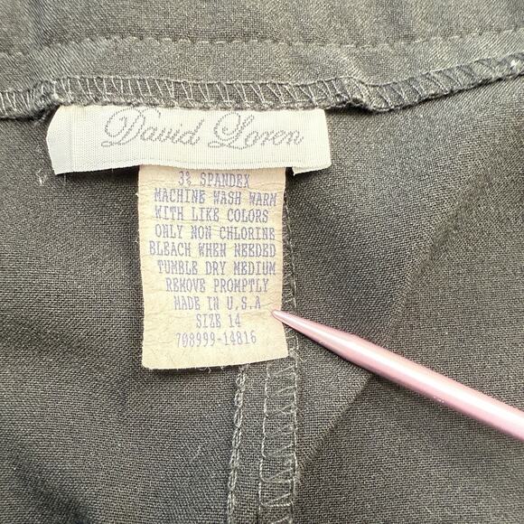 Vintage David‎ Loren Pleated A-Line Skirt Size 14 Black Preppy Academia - Picture 4 of 6